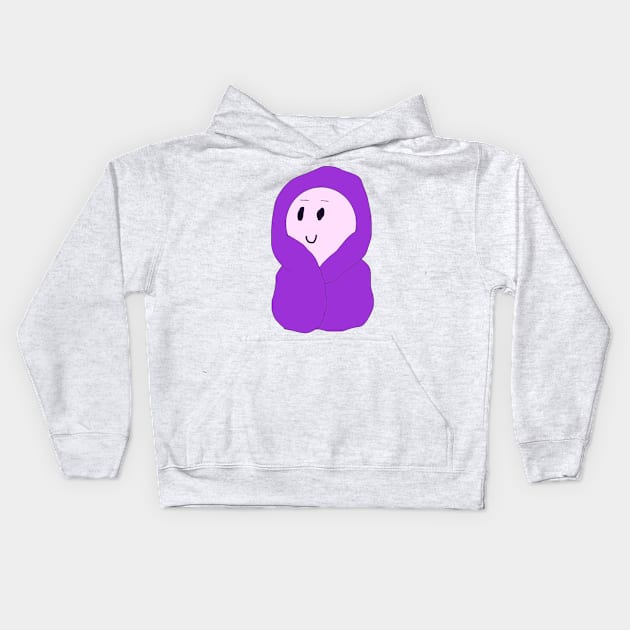 Guy in a Purple Blanket Kids Hoodie by Usagicollection